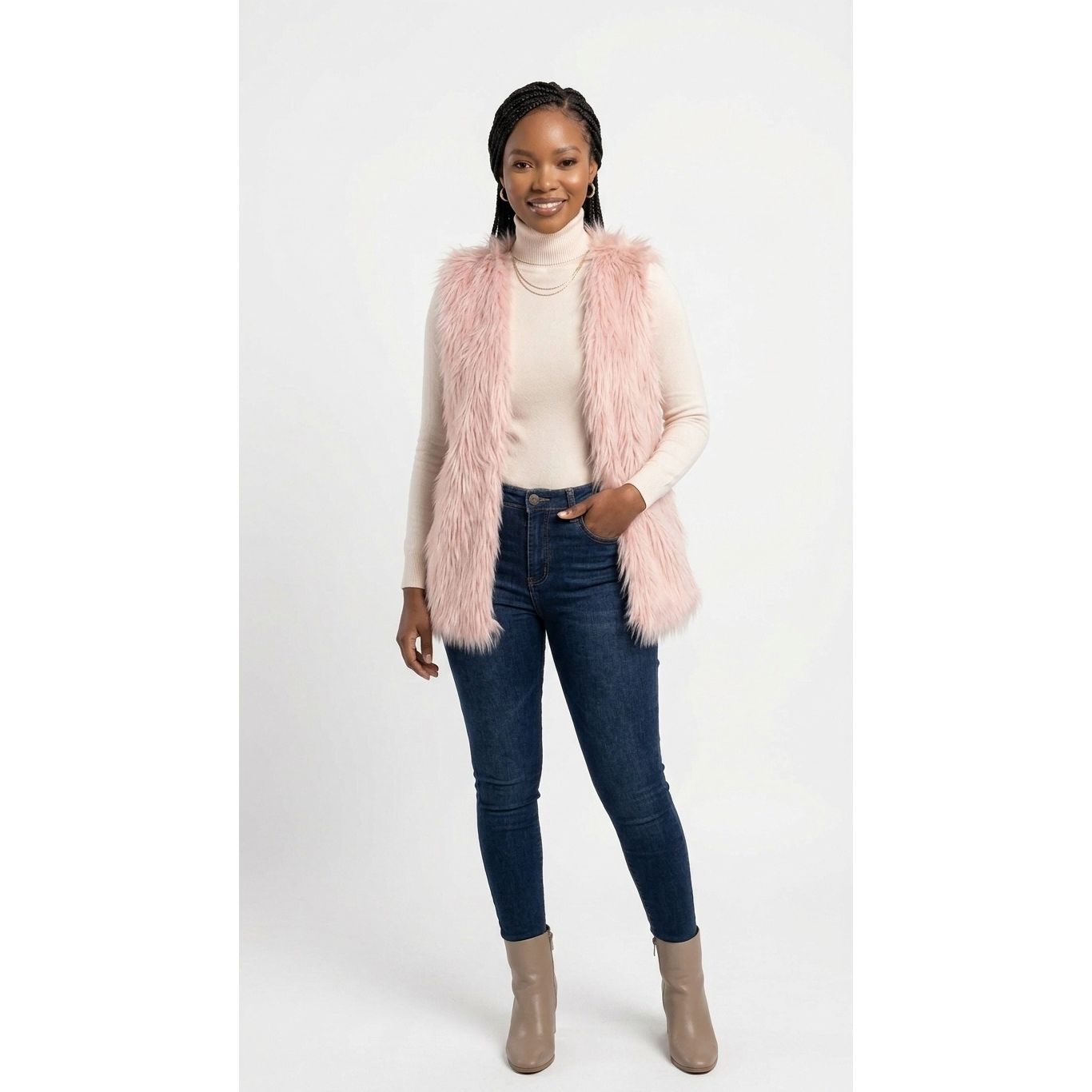 Sleeveless Faux Fur Gilet Waistcoat