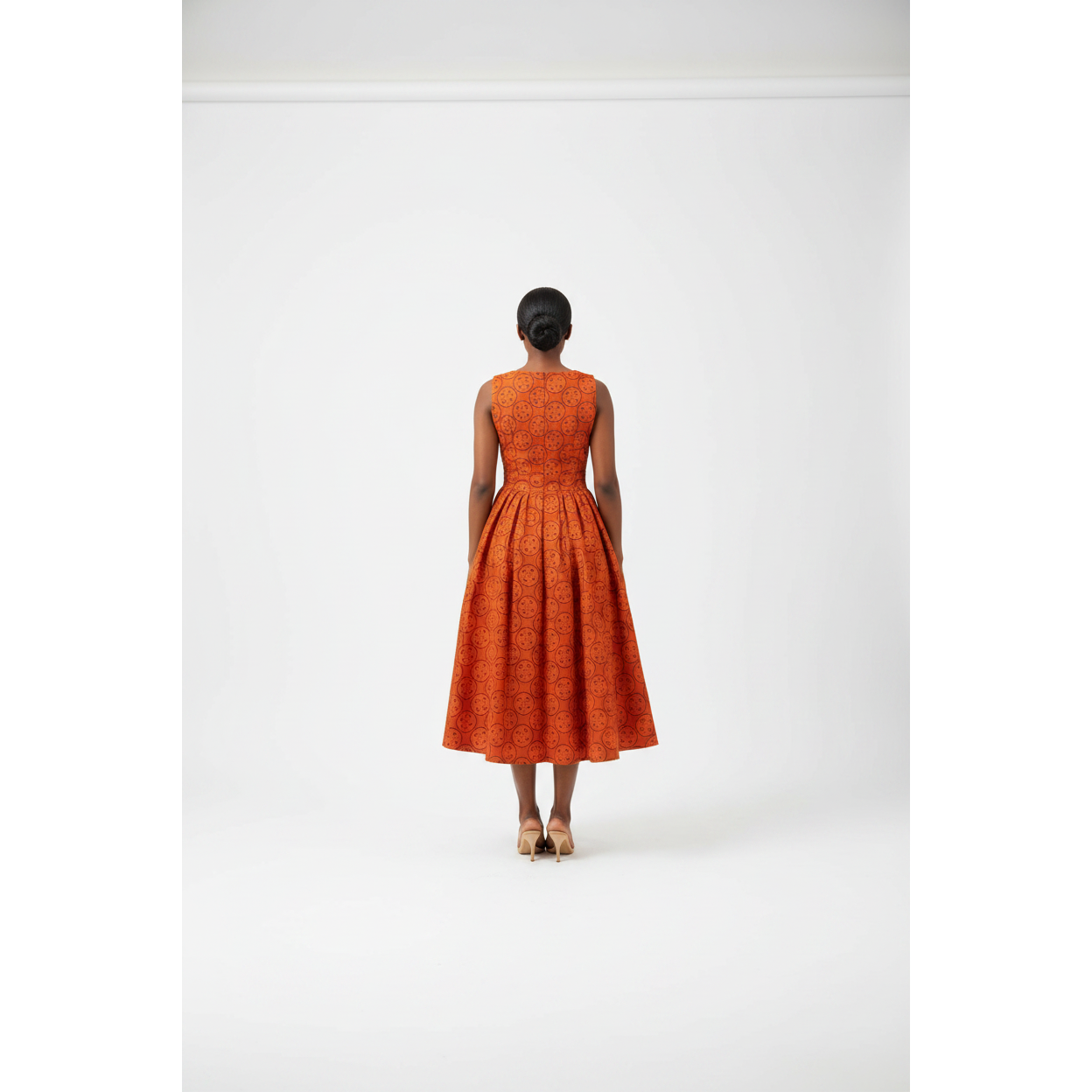 Zanele Traditional Print Fit & Flare Midi Dress