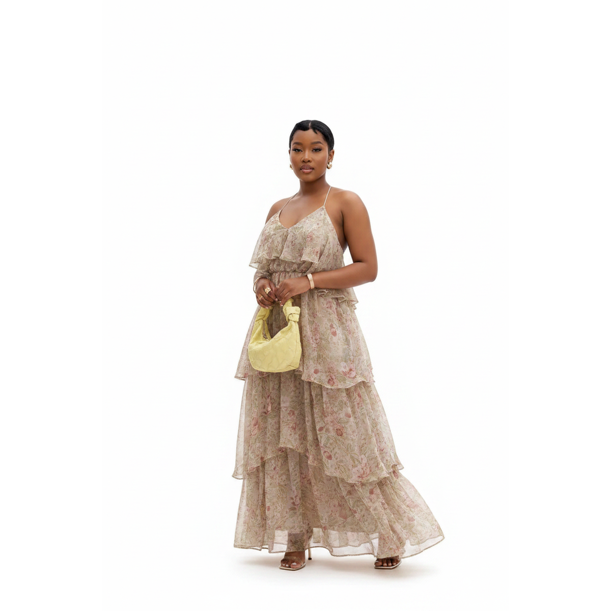 Ariana Floral Tiered Ruffle Maxi Dress
