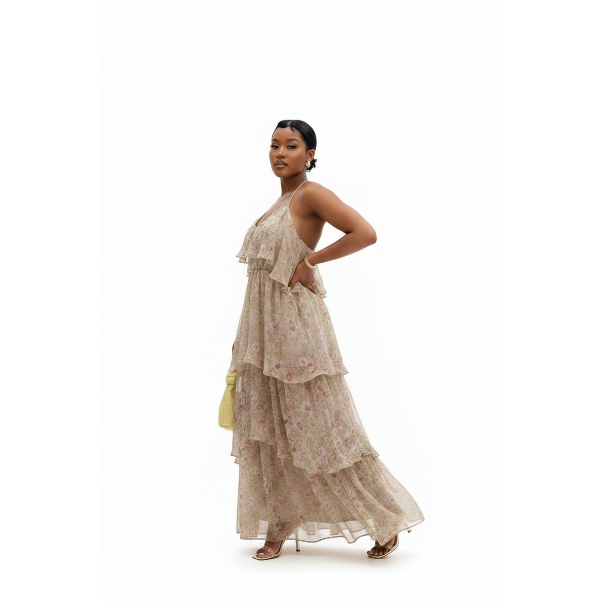 Ariana Floral Tiered Ruffle Maxi Dress