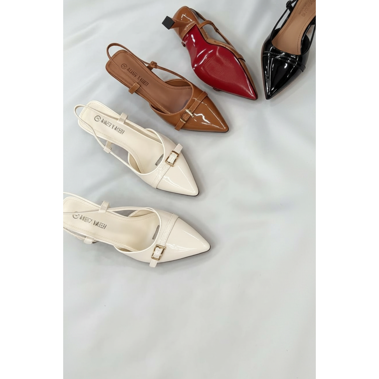 Pointed Patent Slingback Heels