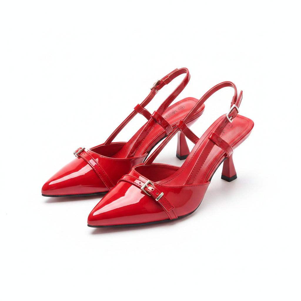 Pointed Patent Slingback Heels
