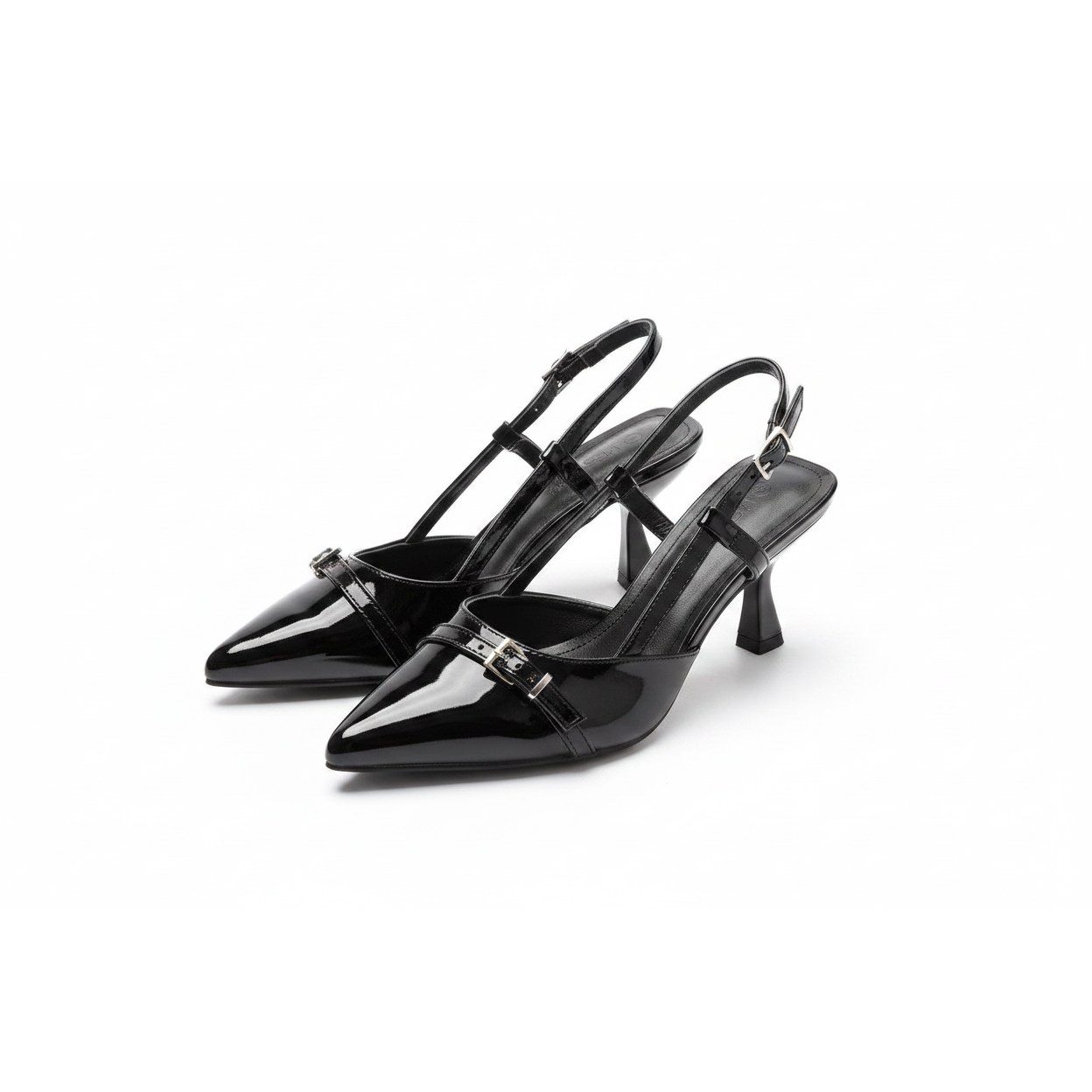 Pointed Patent Slingback Heels