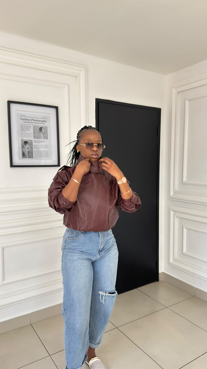 Women’s Faux Leather Oversized Biker Jacket