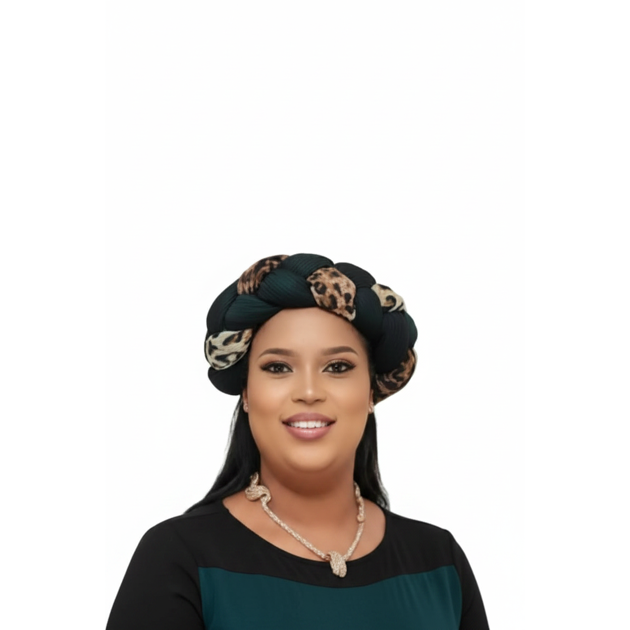 Leopard Print Braided Headwrap – Hair Accessory