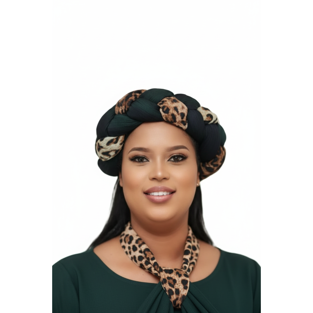 Leopard Print Braided Headwrap – Hair Accessory
