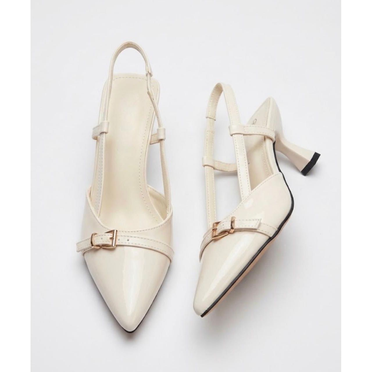 Pointed Patent Slingback Heels