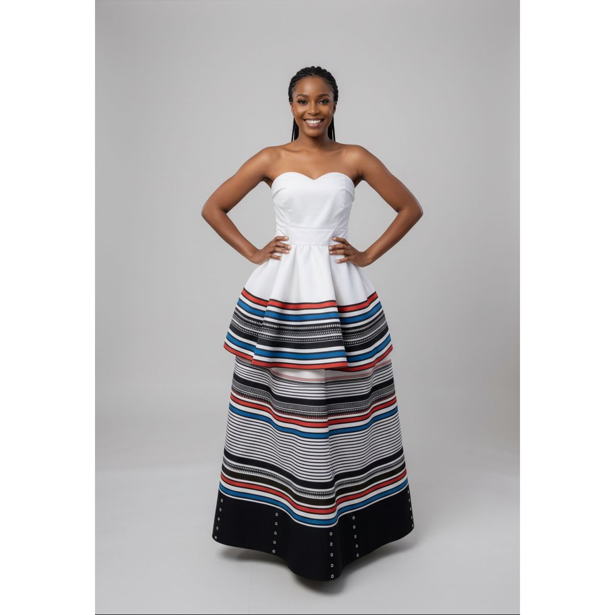 Modern Boobtube African Tiered Maxi Dress
