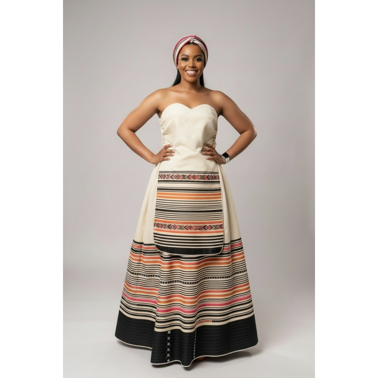 Traditional Xhosa-Inspired Boobtube 2-Piece Set