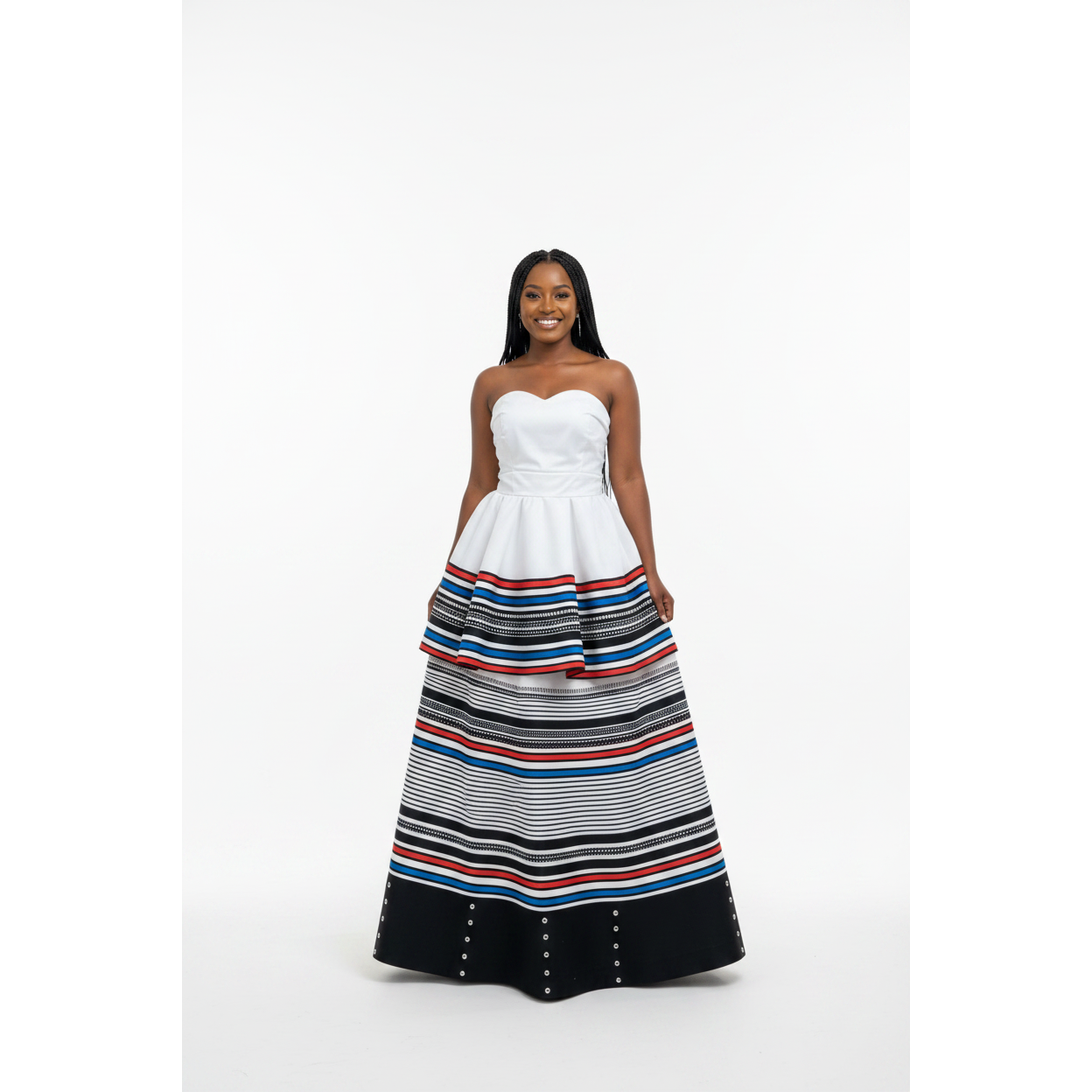 Modern Boobtube African Tiered Maxi Dress