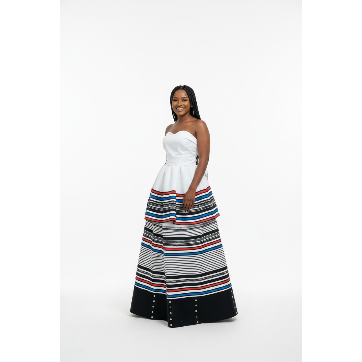 Modern Boobtube African Tiered Maxi Dress