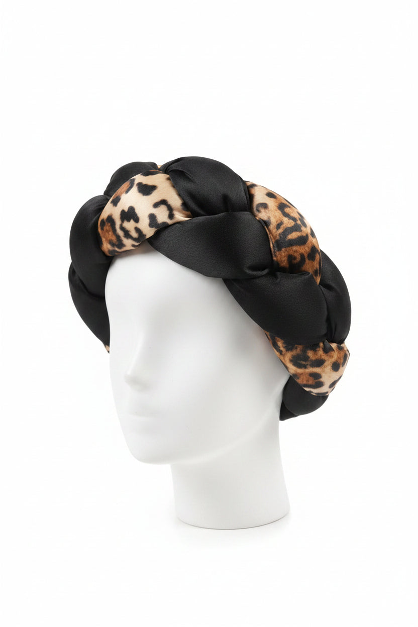 Leopard Print Braided Headwrap – Hair Accessory