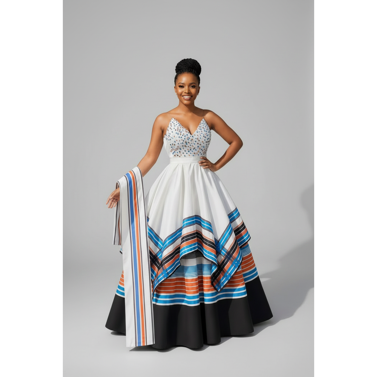 Multi-Colored Beadwork Xhosa-Inspired Maxi Dress – view 2