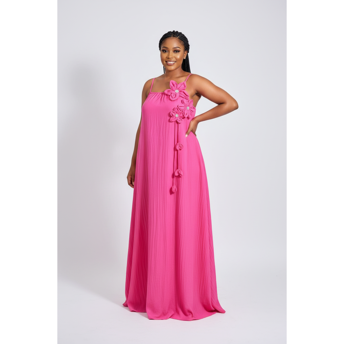 Women's Floral Appliqué Cami Maxi Dress