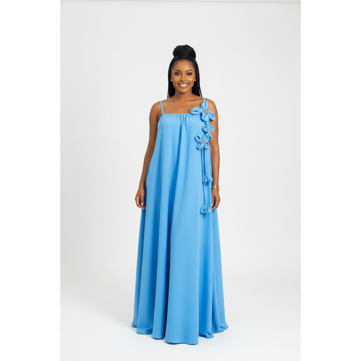 Women's Floral Appliqué Cami Maxi Dress