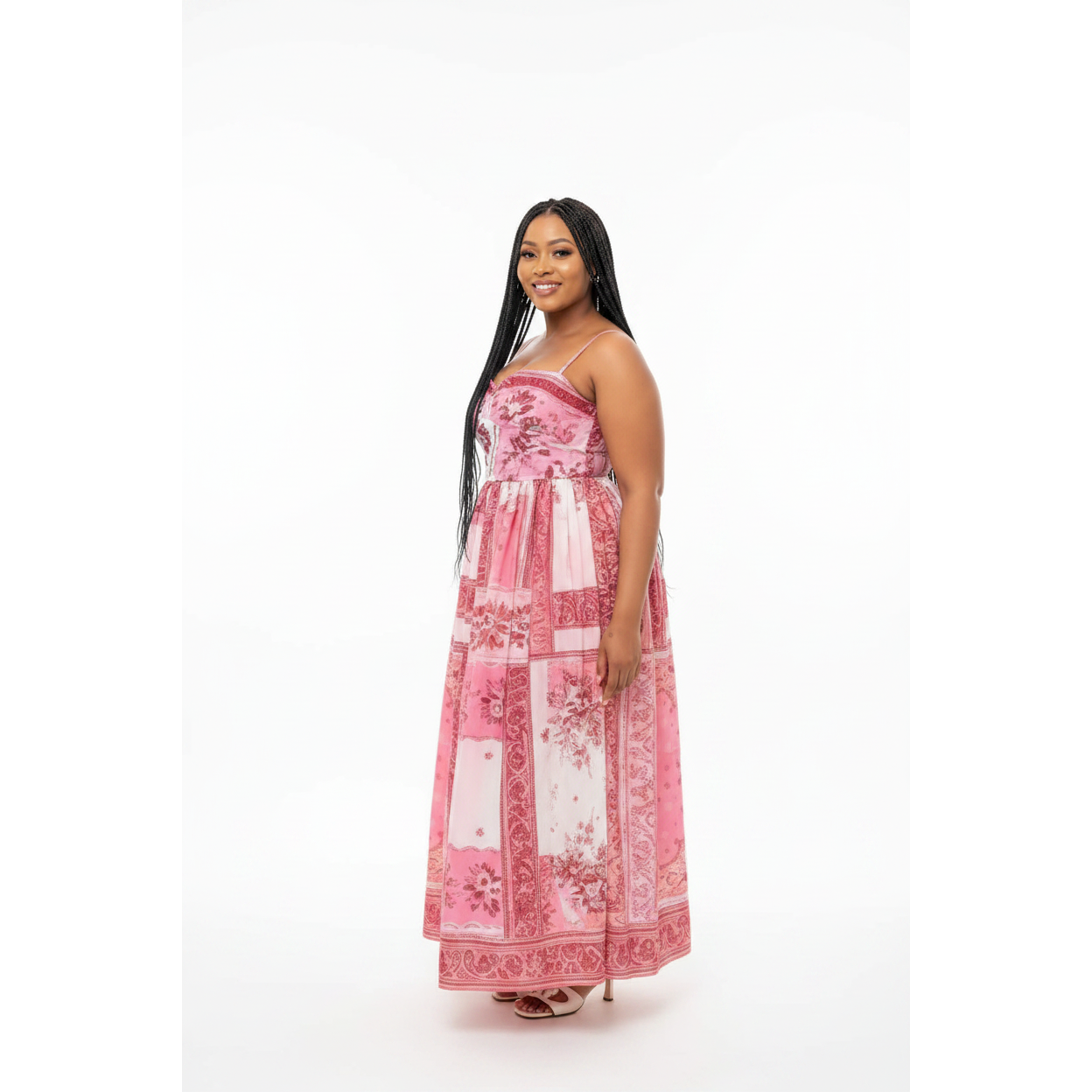 Paisley Print Bustier Maxi Dress