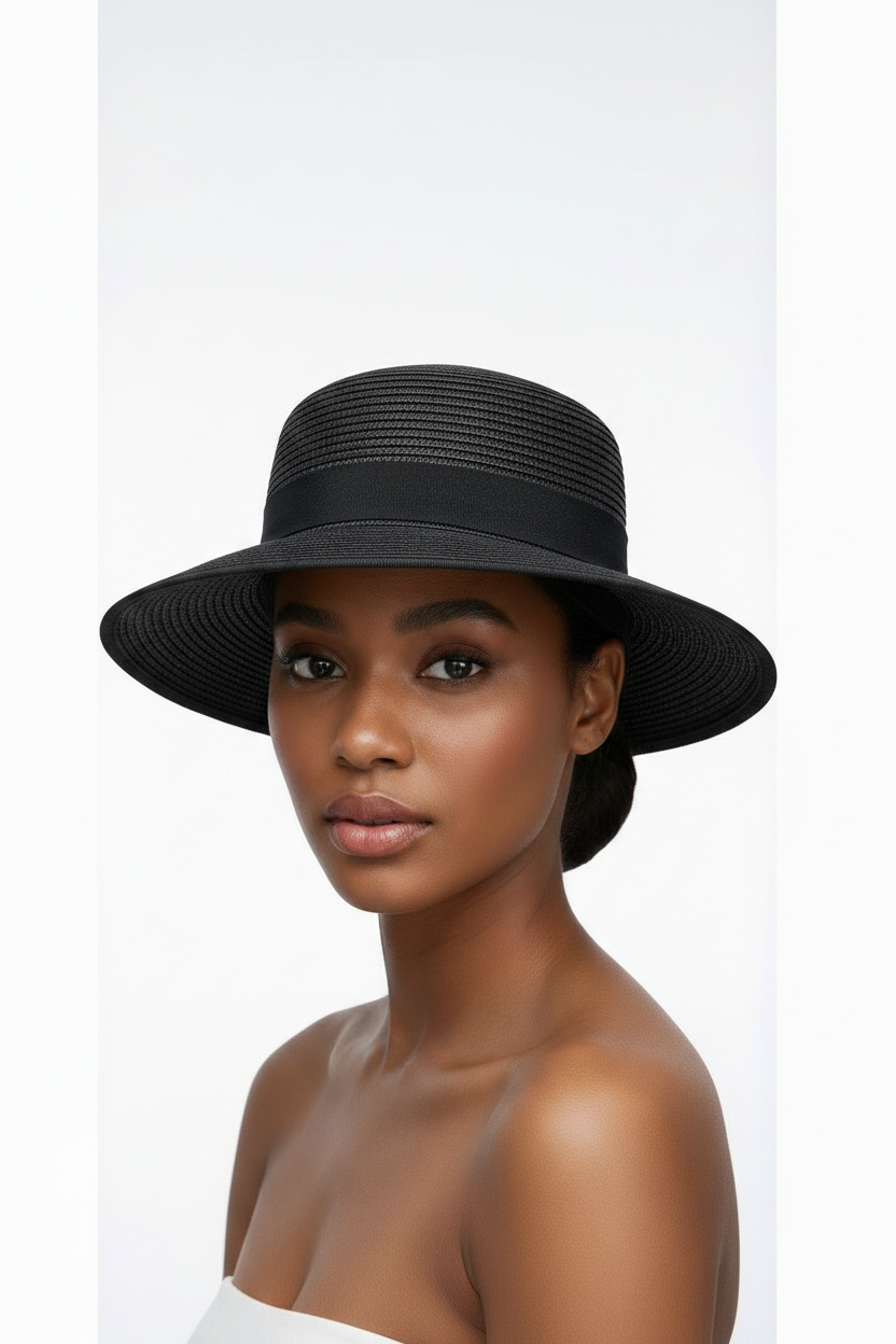 Bow at the Back Scalloped Brim Crochet Bucket Hat