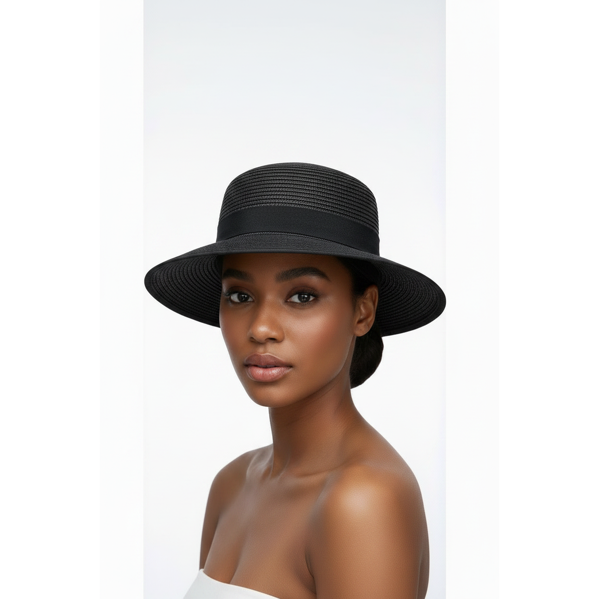 Bow at the Back Scalloped Brim Crochet Bucket Hat