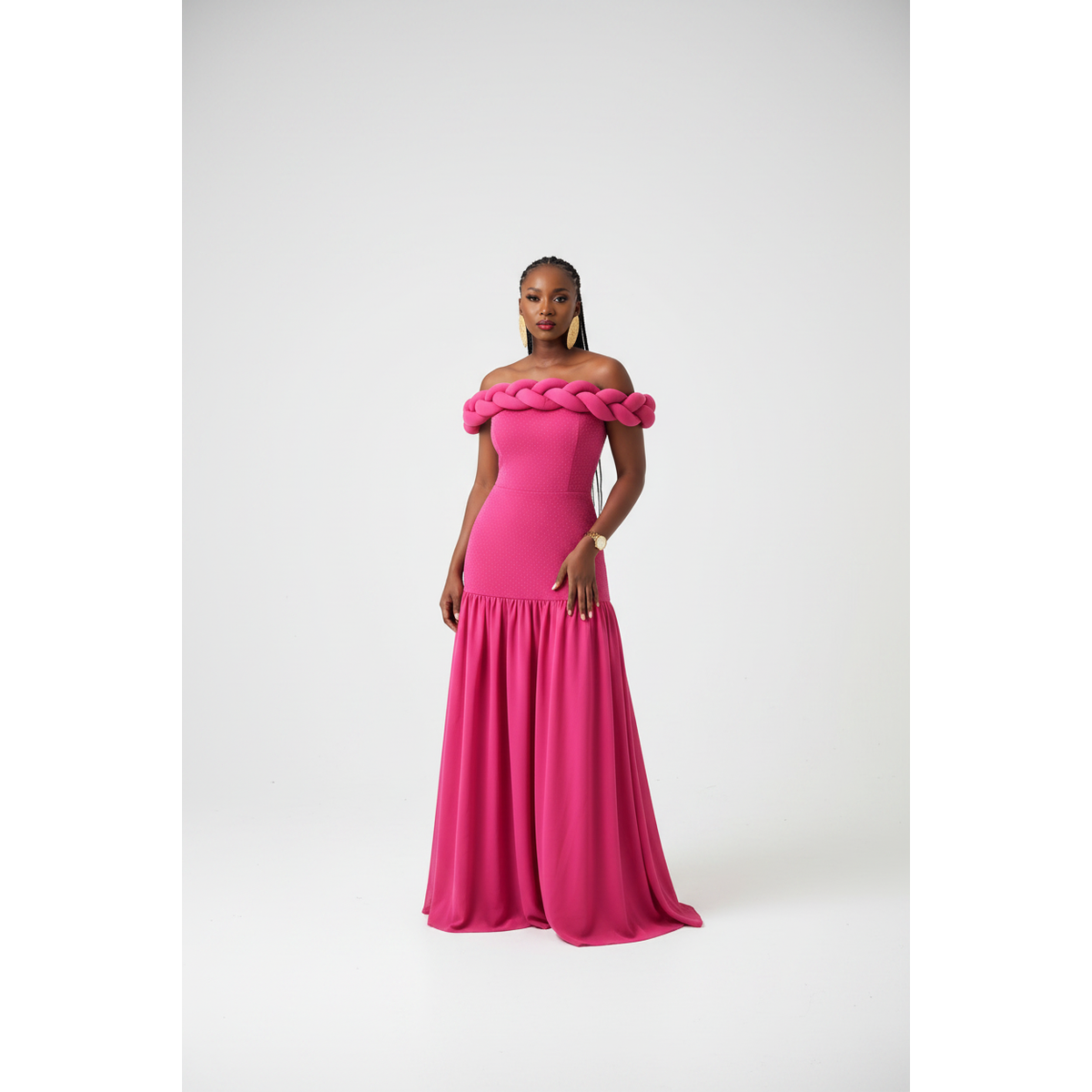 Off-Shoulder Corset Maxi Dress – Sleeveless Evening Gown