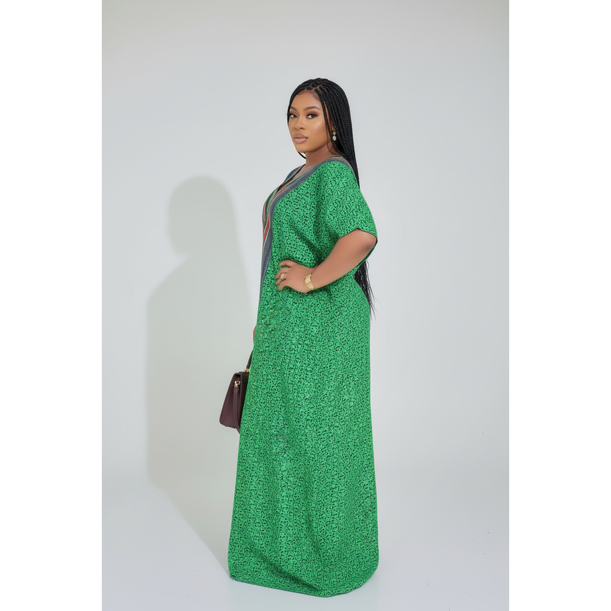 Plus Size Cotton Kaftan Maxi Dress – Breathable Summer Style