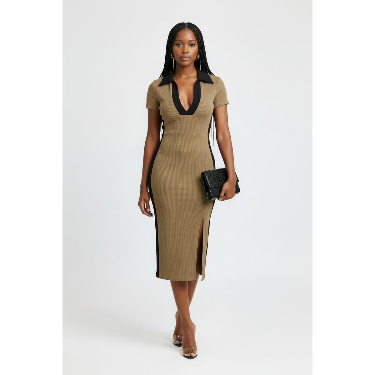 Women's Collar Neck Shirt Midi Dress – Relaxed Summer Style