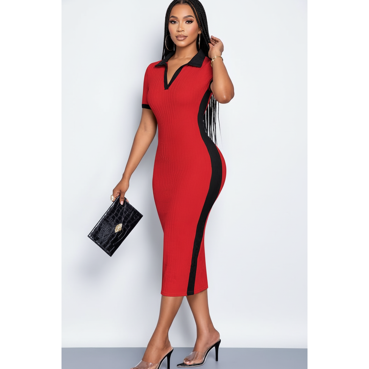 Women's Collar Neck Shirt Midi Dress – Relaxed Summer Style