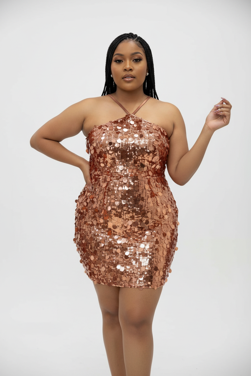 Sleeveless Glitter Mini Sparkle Evening & Party Dress