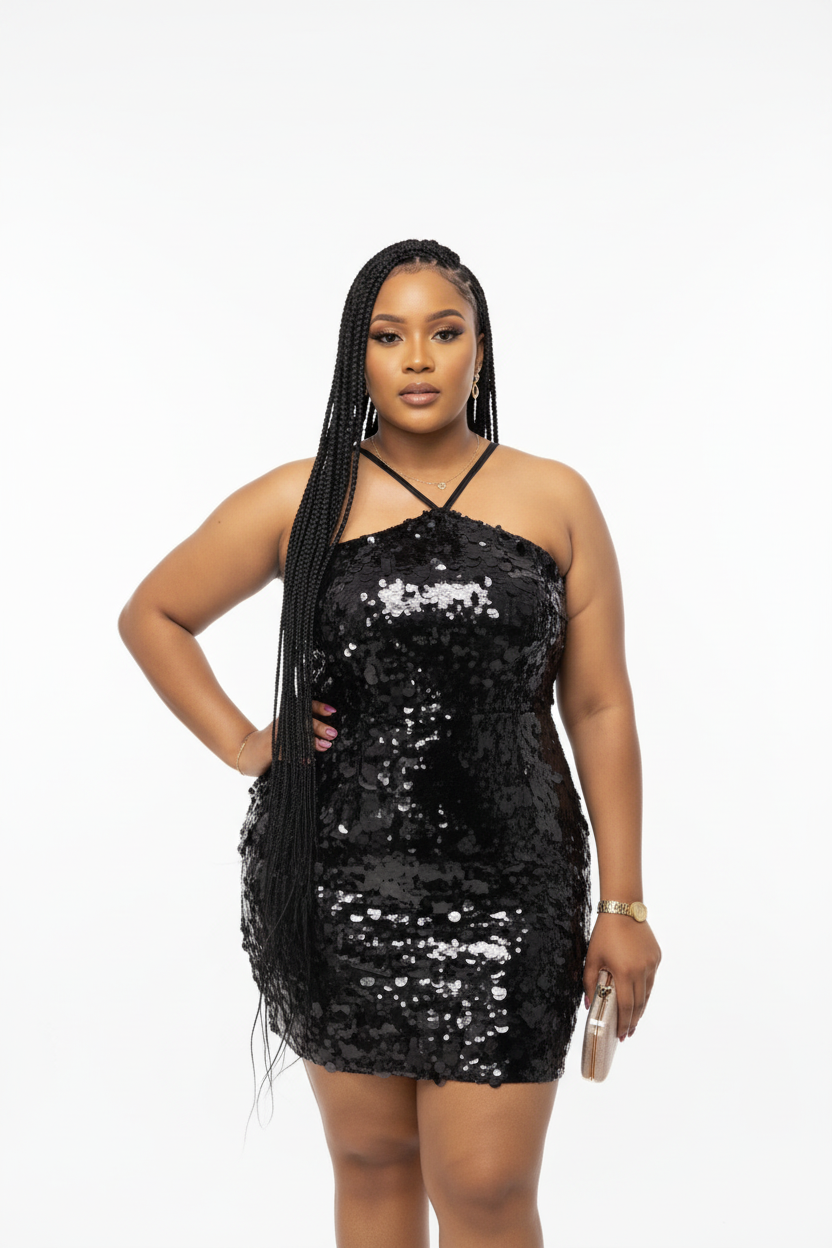Sleeveless Glitter Mini Sparkle Evening & Party Dress