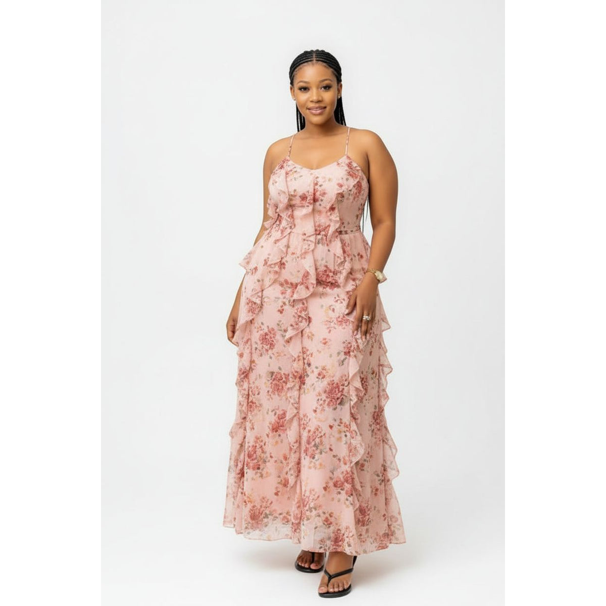 Floral Print Ruffle Tiered Maxi Dress