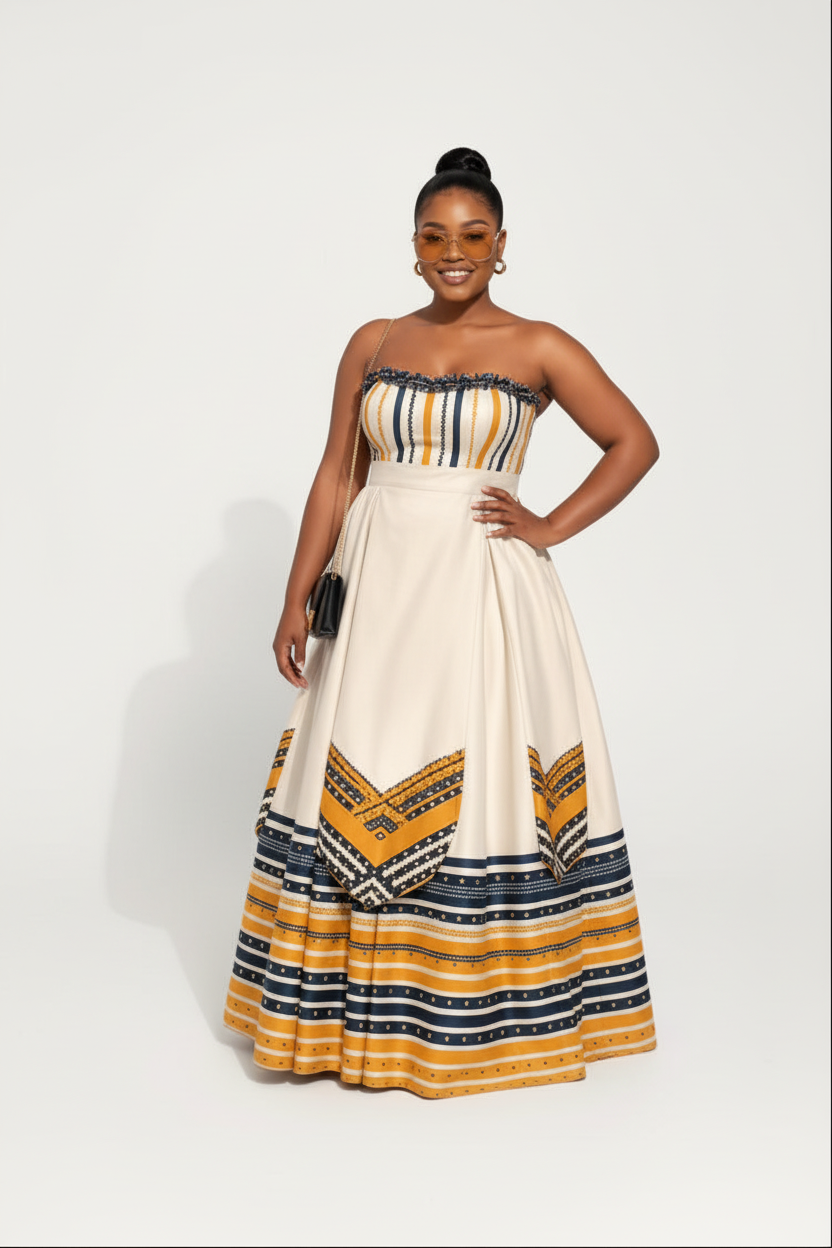 Strapless African Print Maxi Dress – Traditional Ankara Evening Gown