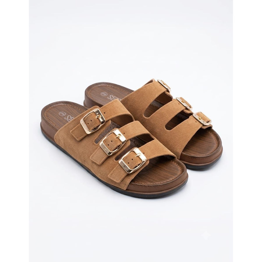 Suede Buckle Strap Elegant Platform Summer Sandals