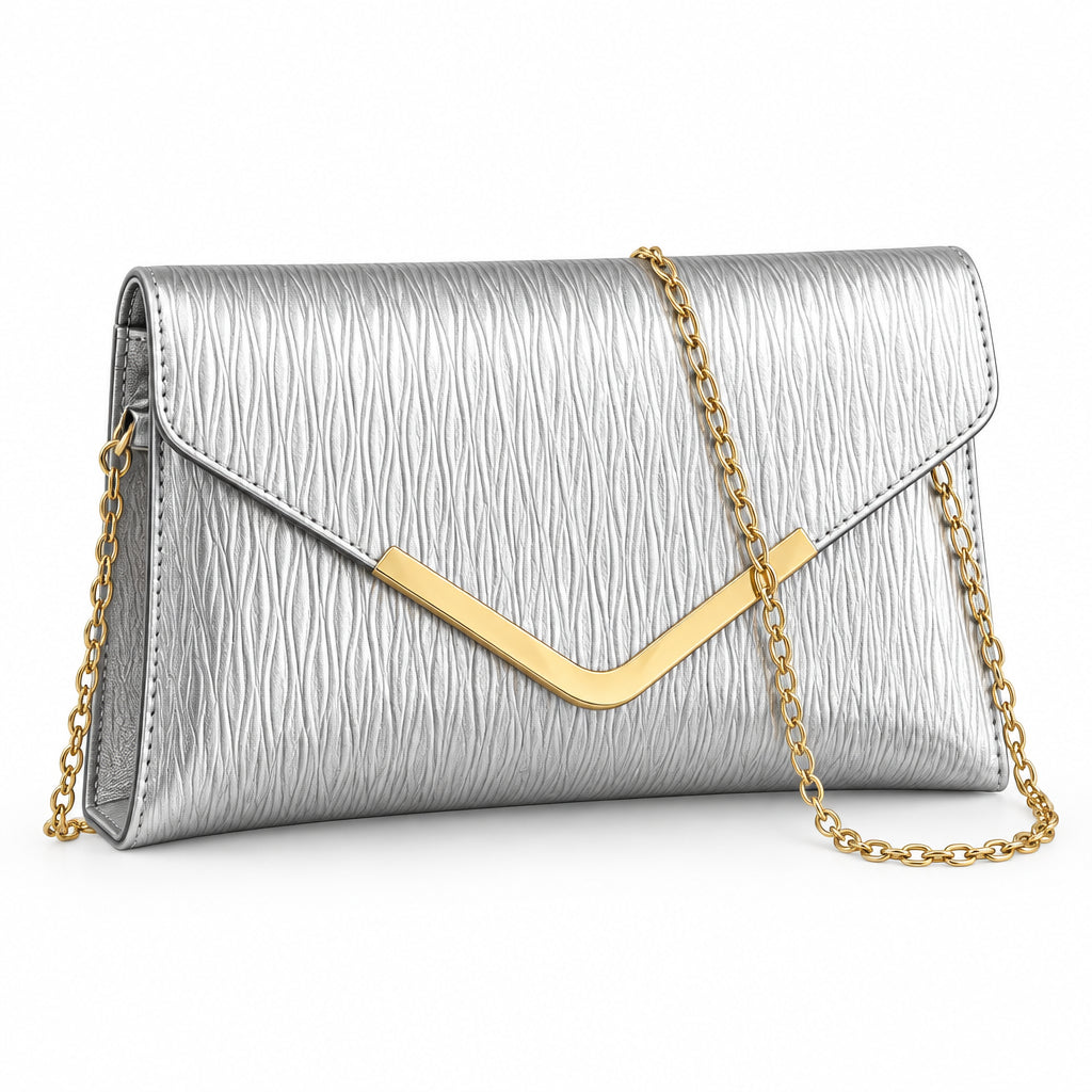 Metallic Envelope Clutch Bag – Women's Elegant Evening Clutch Handbag