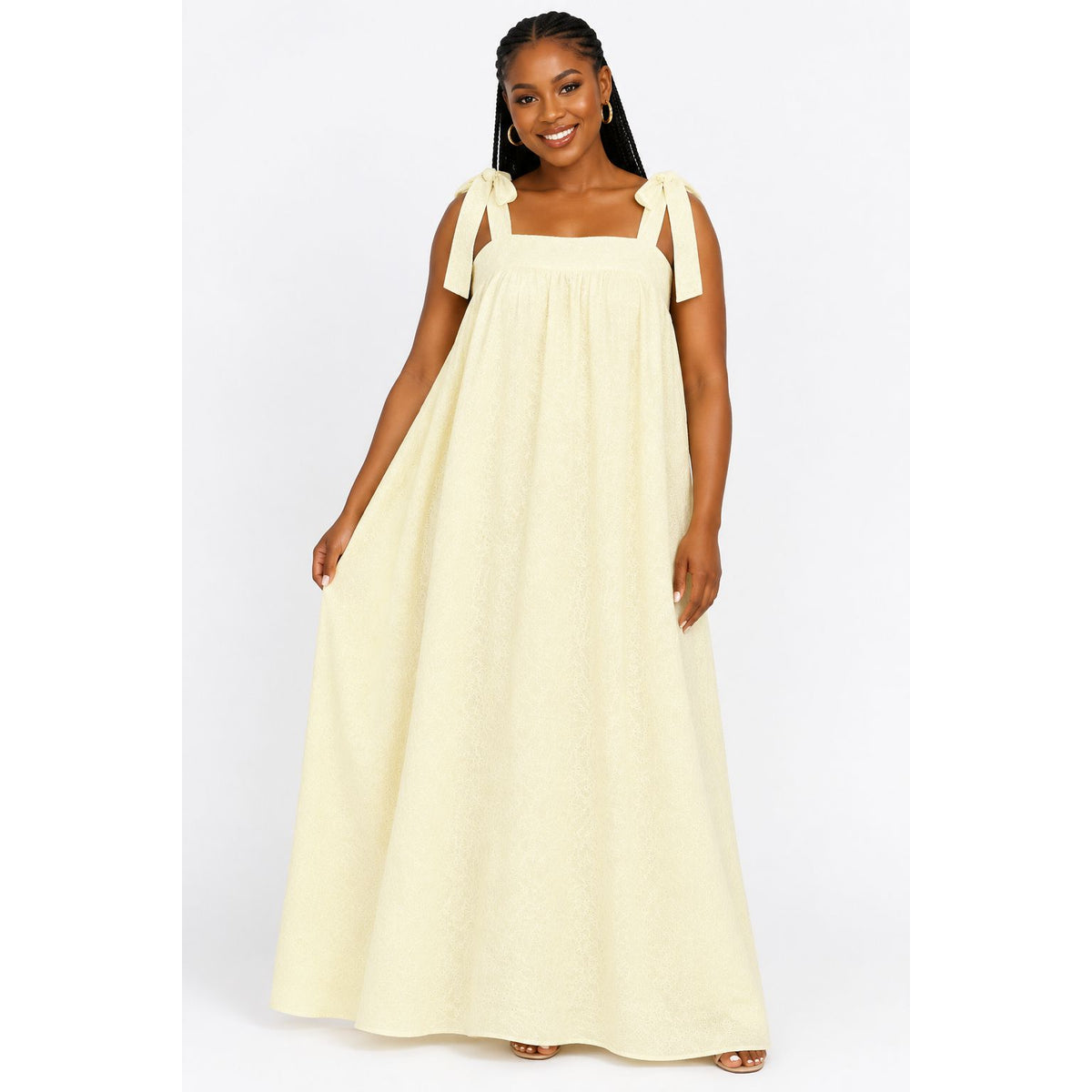 Plus-Size Square-Neck Maxi Dress – Elegant Curvy Maxi Dress for Women