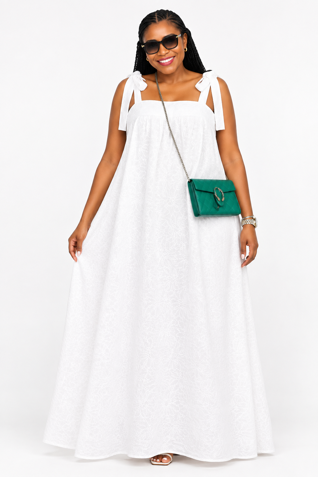 Plus-Size Square-Neck Maxi Dress – Elegant Curvy Maxi Dress for Women