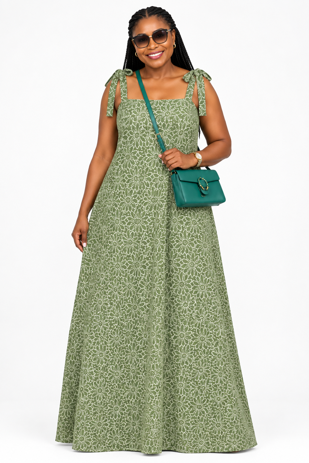 Plus-Size Square-Neck Maxi Dress – Elegant Curvy Maxi Dress for Women