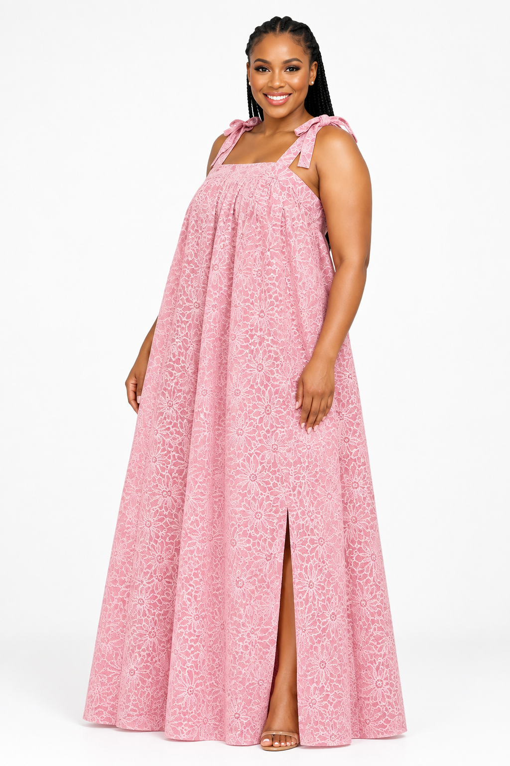 Plus-Size Square-Neck Maxi Dress – Elegant Curvy Maxi Dress for Women
