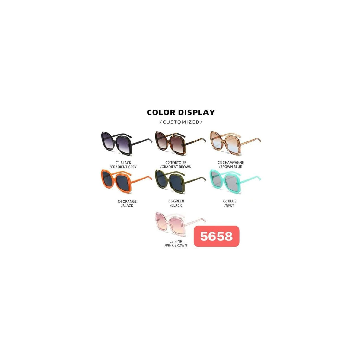 Oversized Square Fashion Sunglasses – Bold Geometric UV-Protective Frames