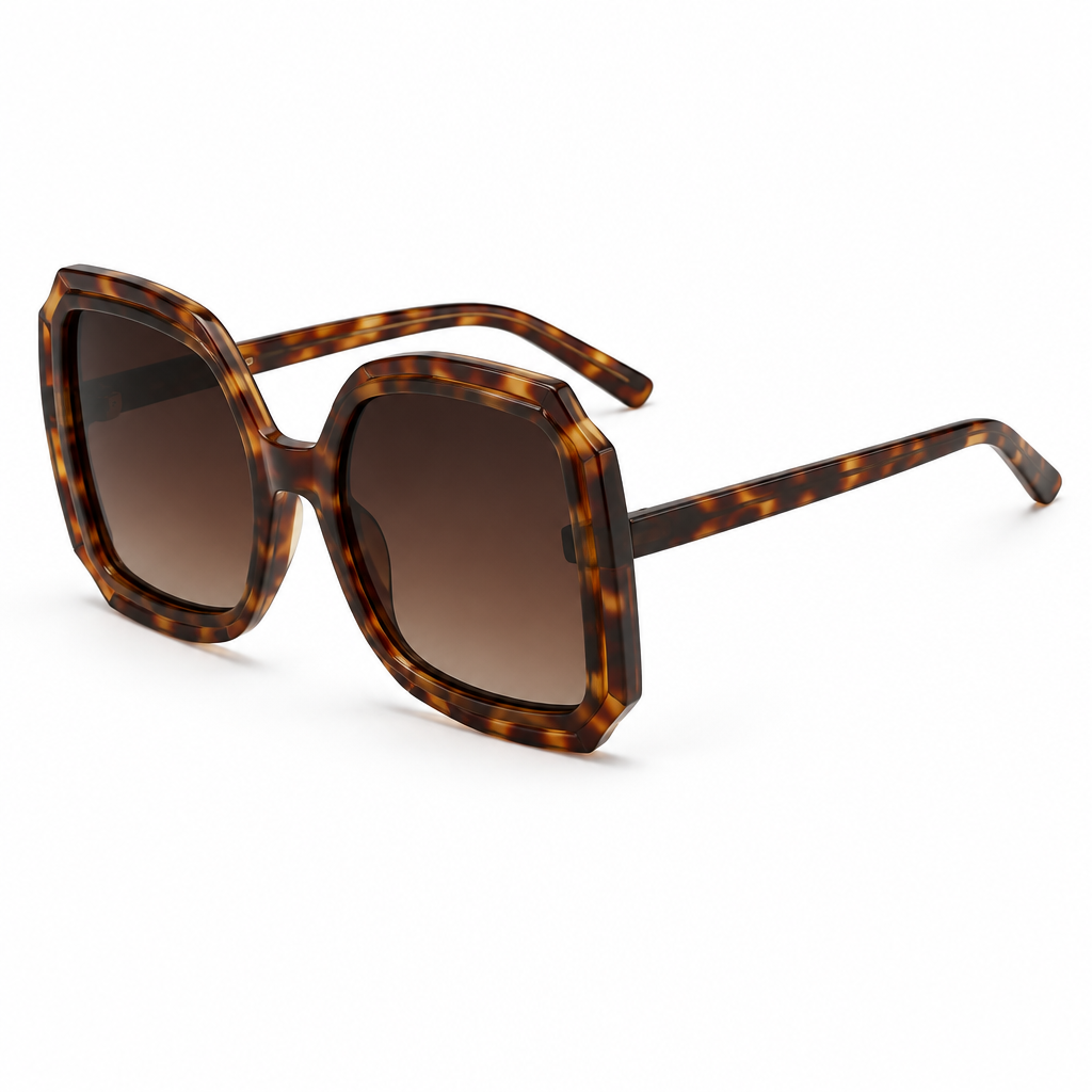 Oversized Square Fashion Sunglasses – Bold Geometric UV-Protective Frames