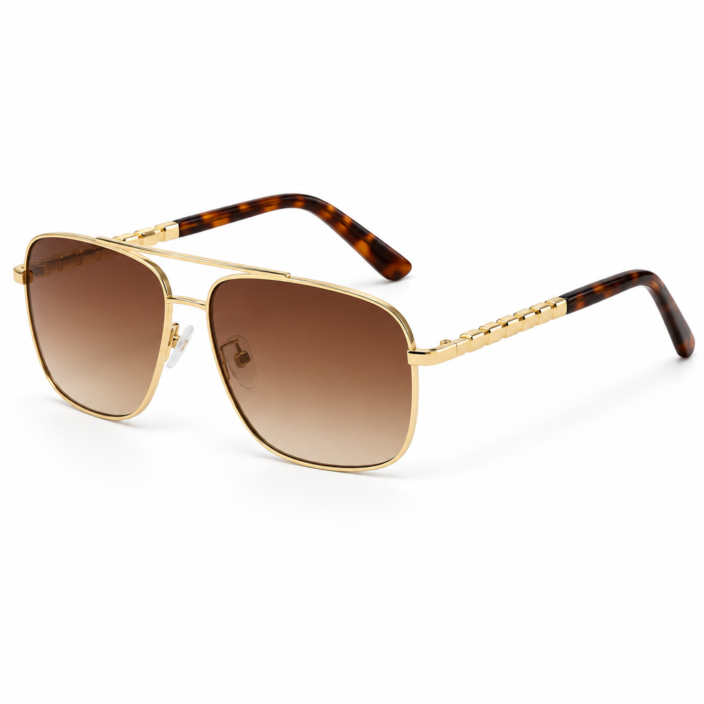 Gradient Lens Sunglasses – Gold & Tortoiseshell Fashion Frames
