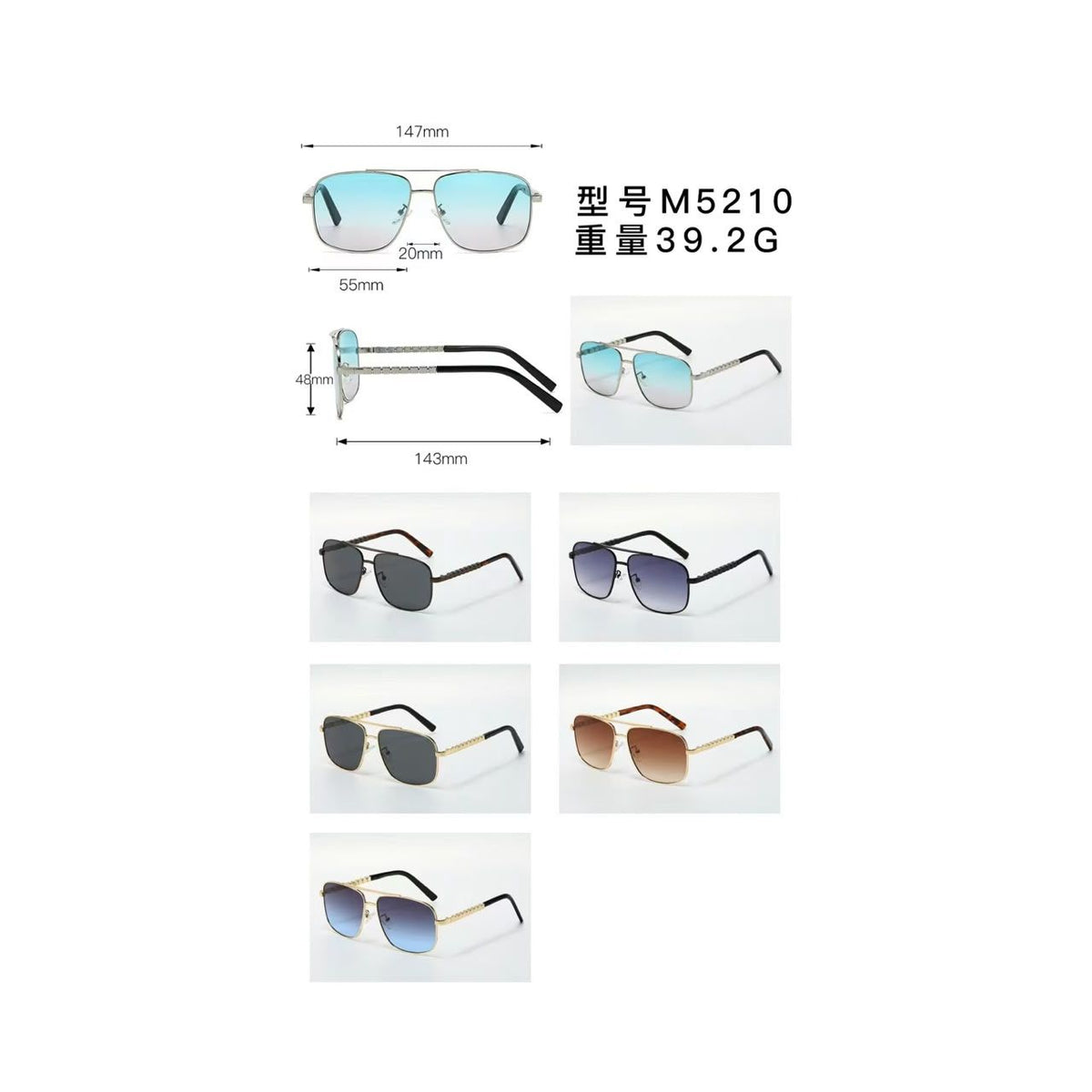 Gradient Lens Sunglasses – Gold & Tortoiseshell Fashion Frames