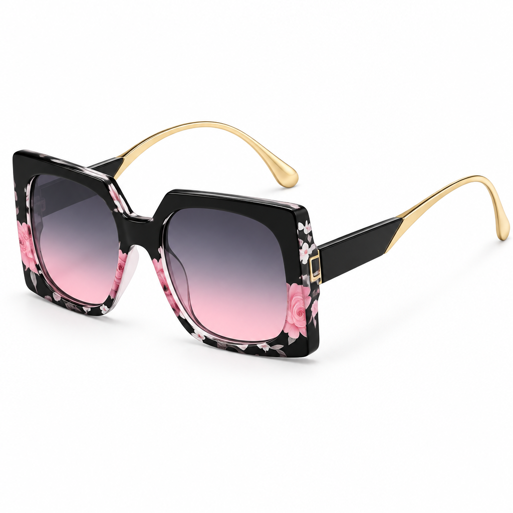 Oversized Square Sunglasses – Multicolour & Leopard Print