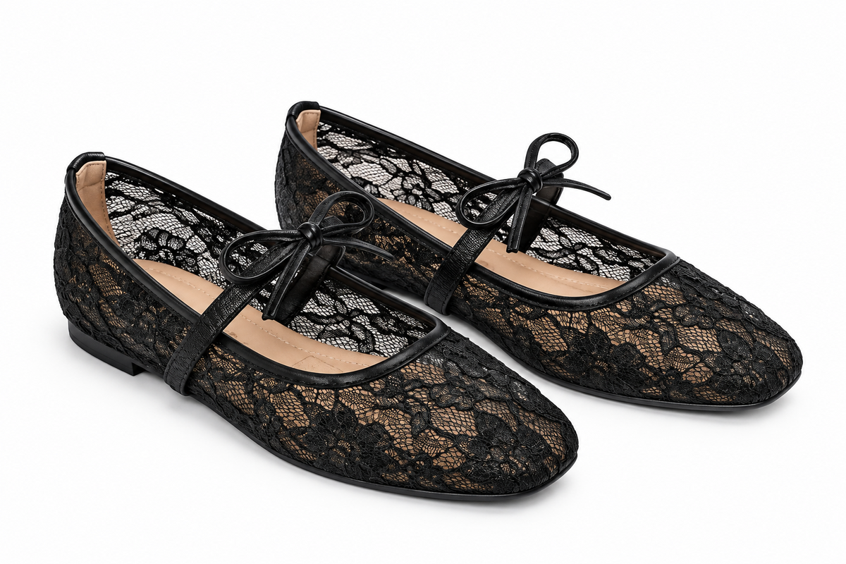 Elegant Bow Strap Square Toe Flat Shoes
