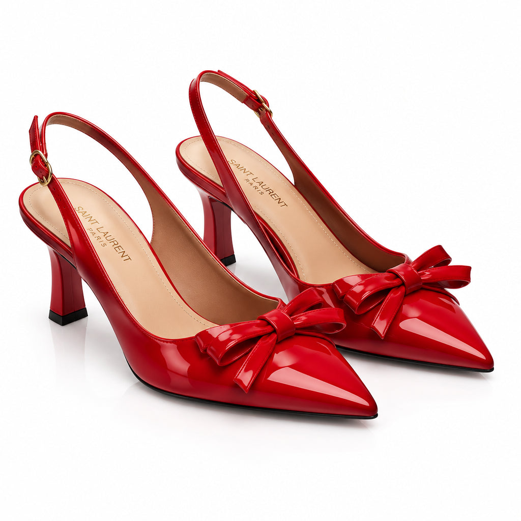Pointed Toe Stiletto Slingback Ankle Strap High Heels