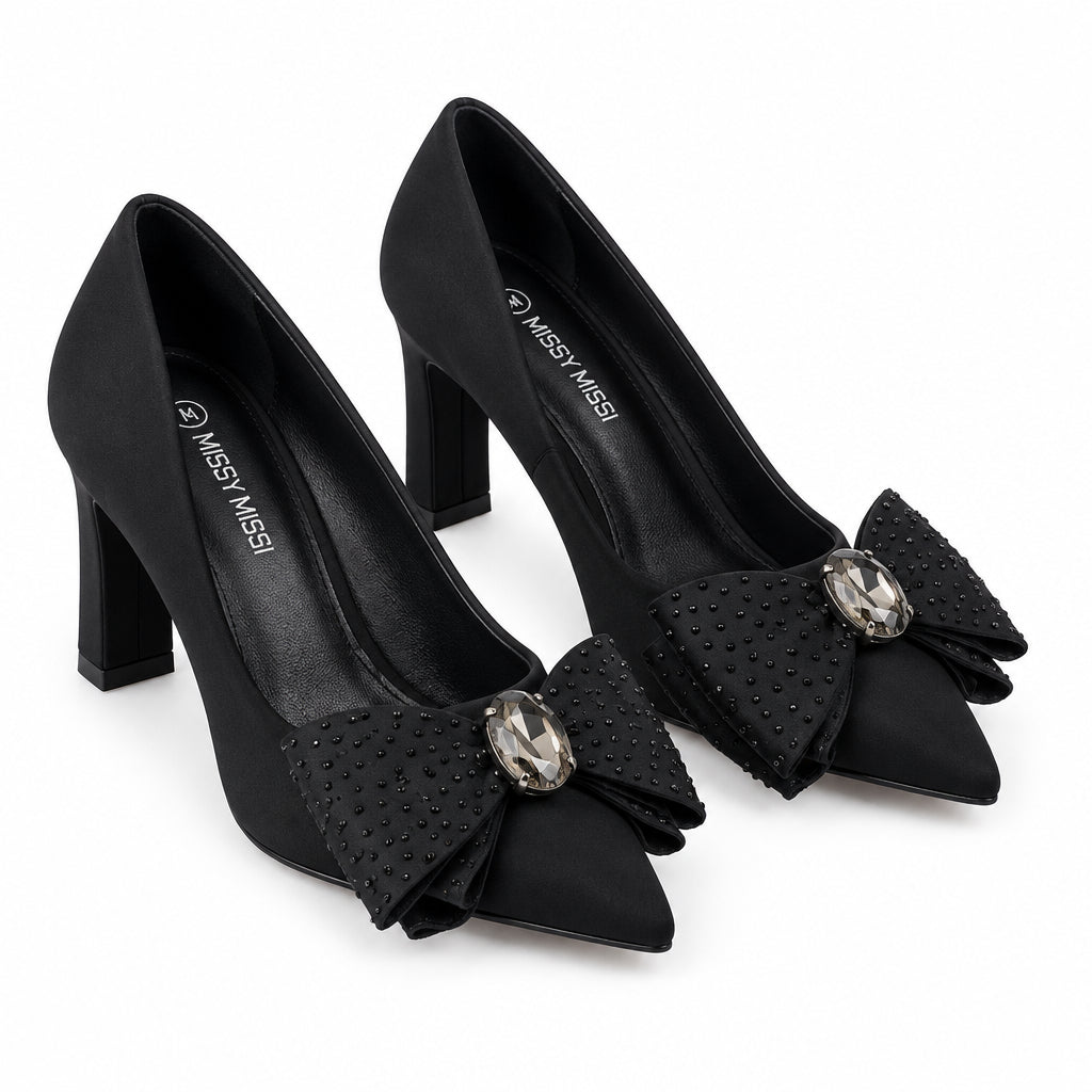 Vintage Bowknot Suede  Classic High Heels
