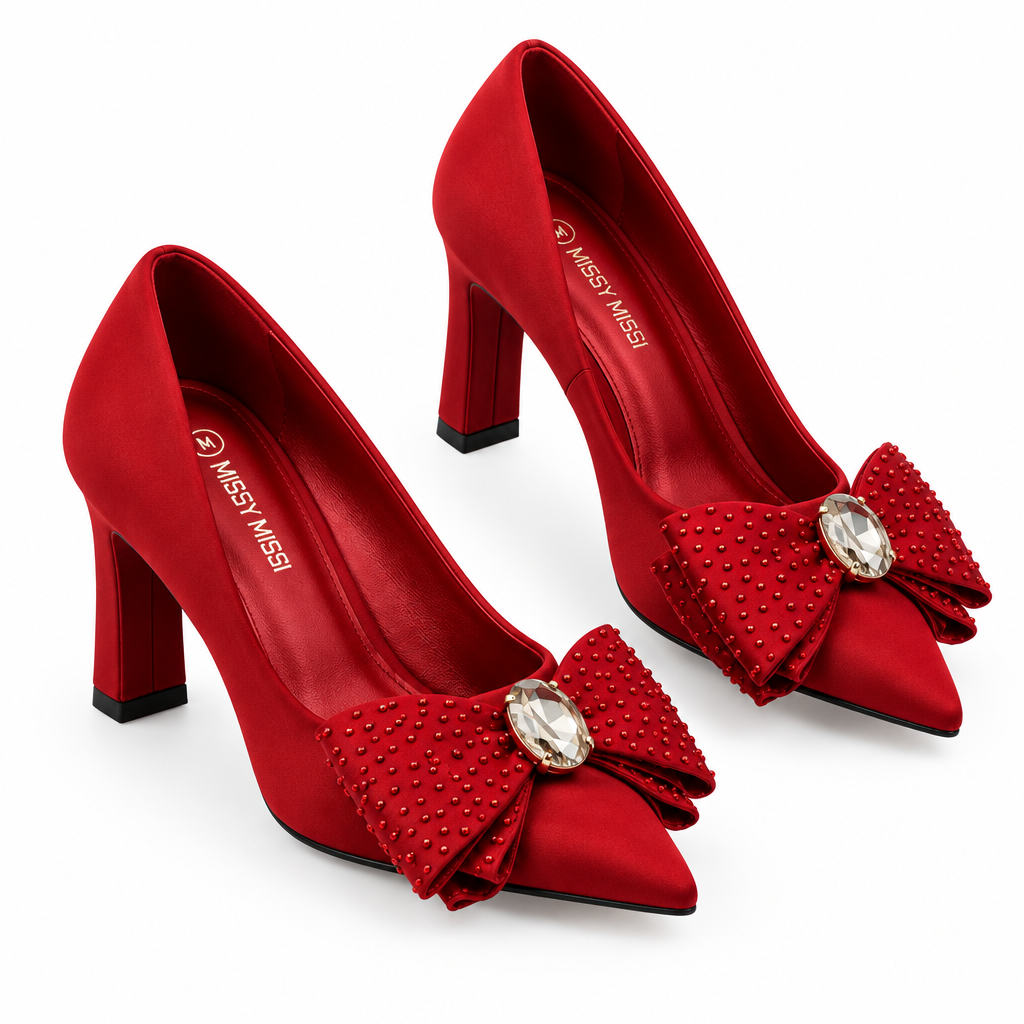Vintage Bowknot Suede  Classic High Heels
