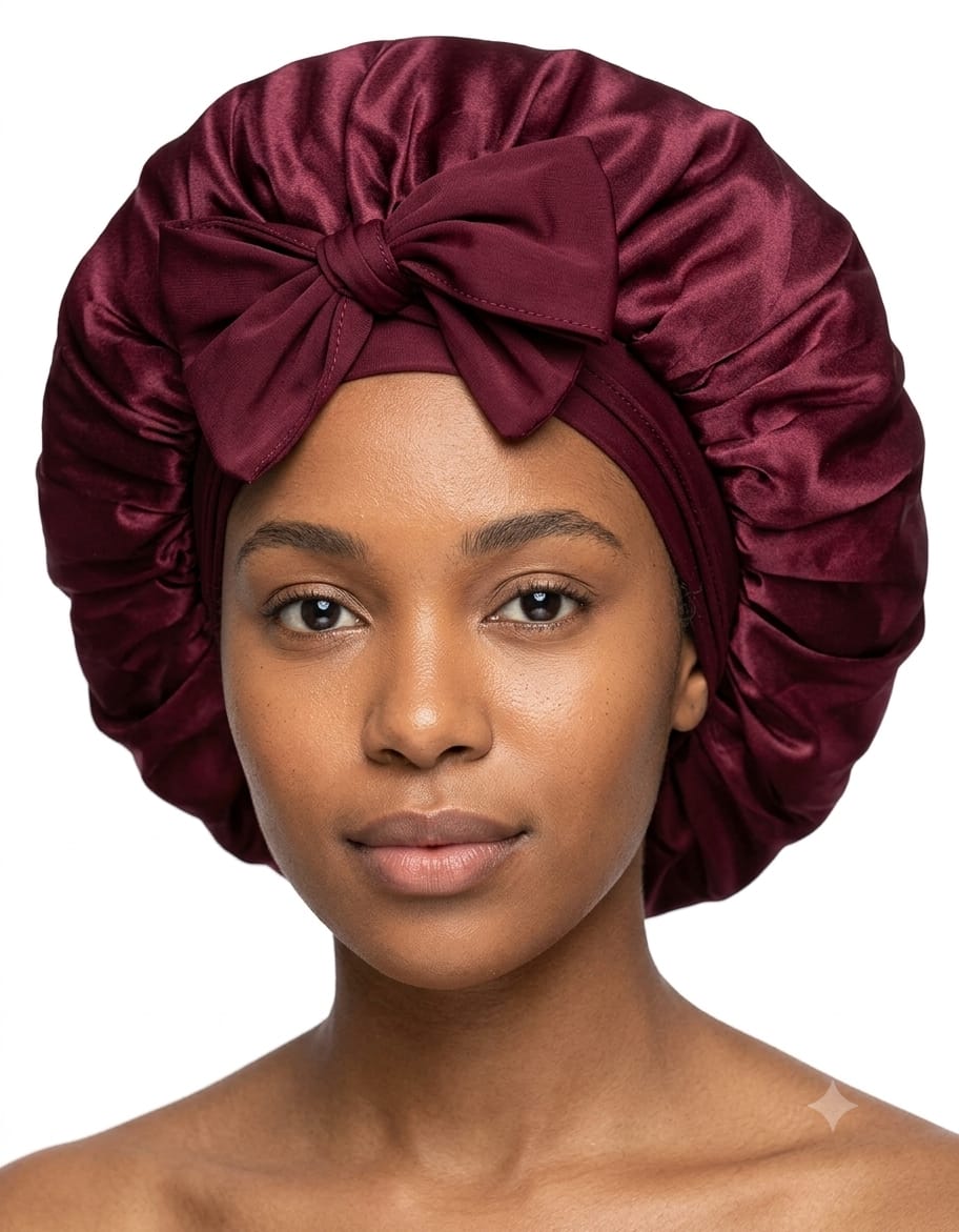Satin Hair Bonnet for Braids, Locs & Curls – Anti-Frizz Sleep Bonnet