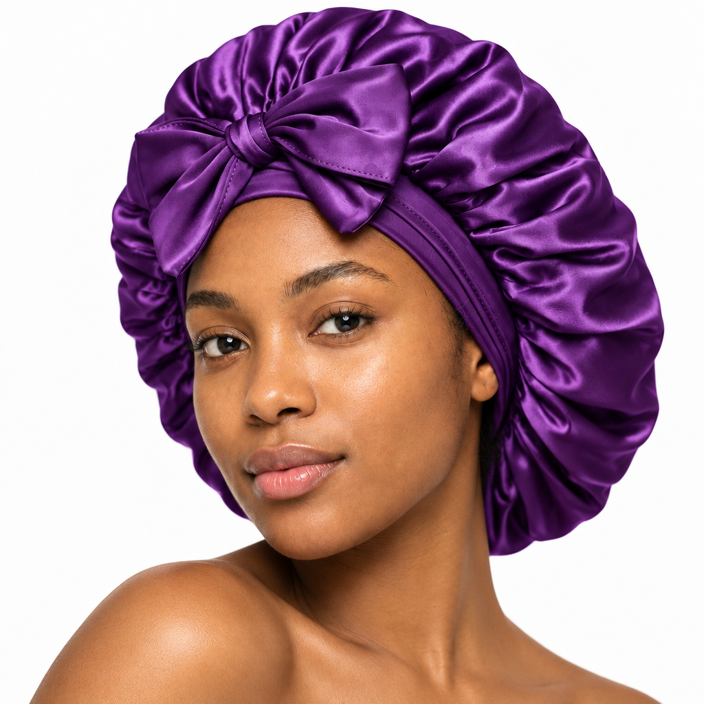 Satin Hair Bonnet for Braids, Locs & Curls – Anti-Frizz Sleep Bonnet