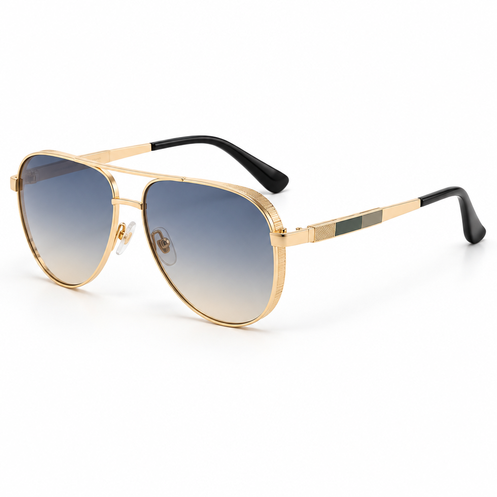 Gradient Lens Aviator Sunglasses – Classic Premium Metal Frames