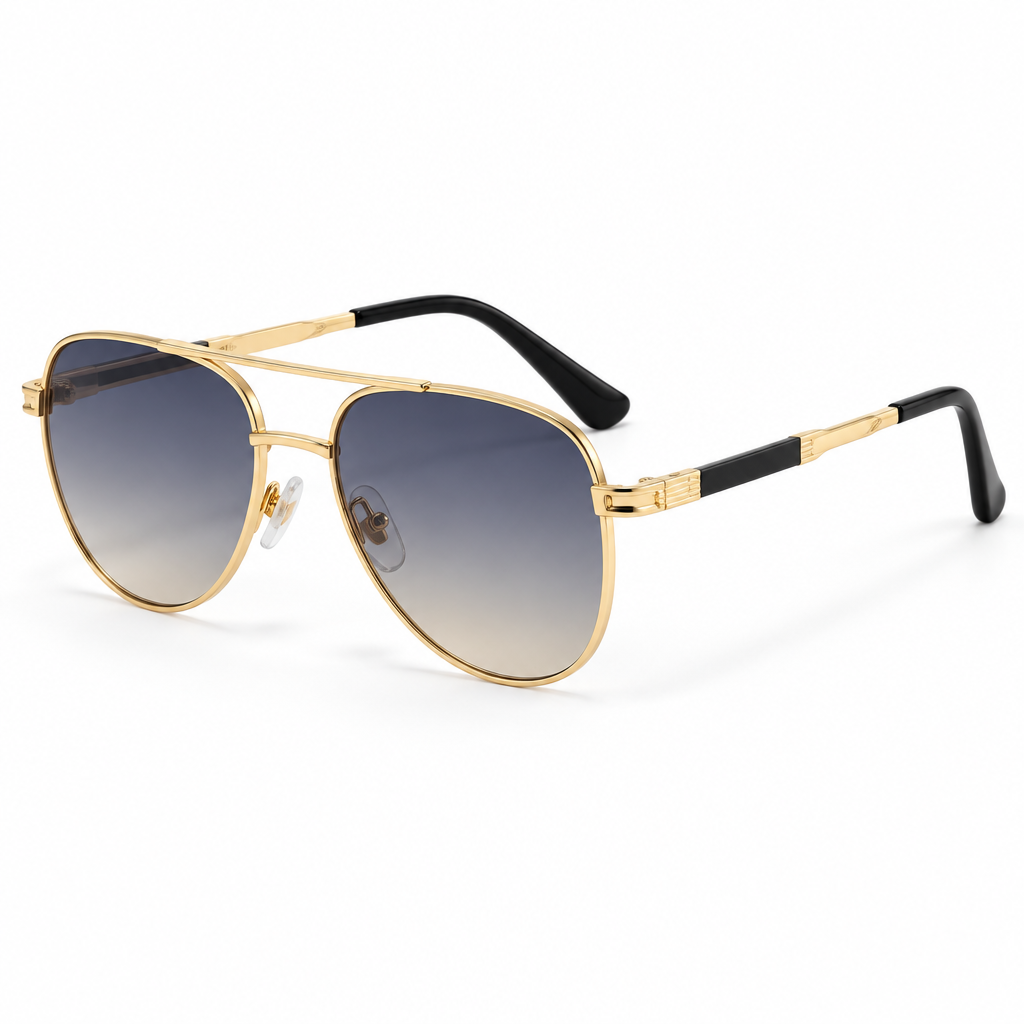 Double Bridge Aviator Sunglasses – Lightweight Metal Pilot Frames