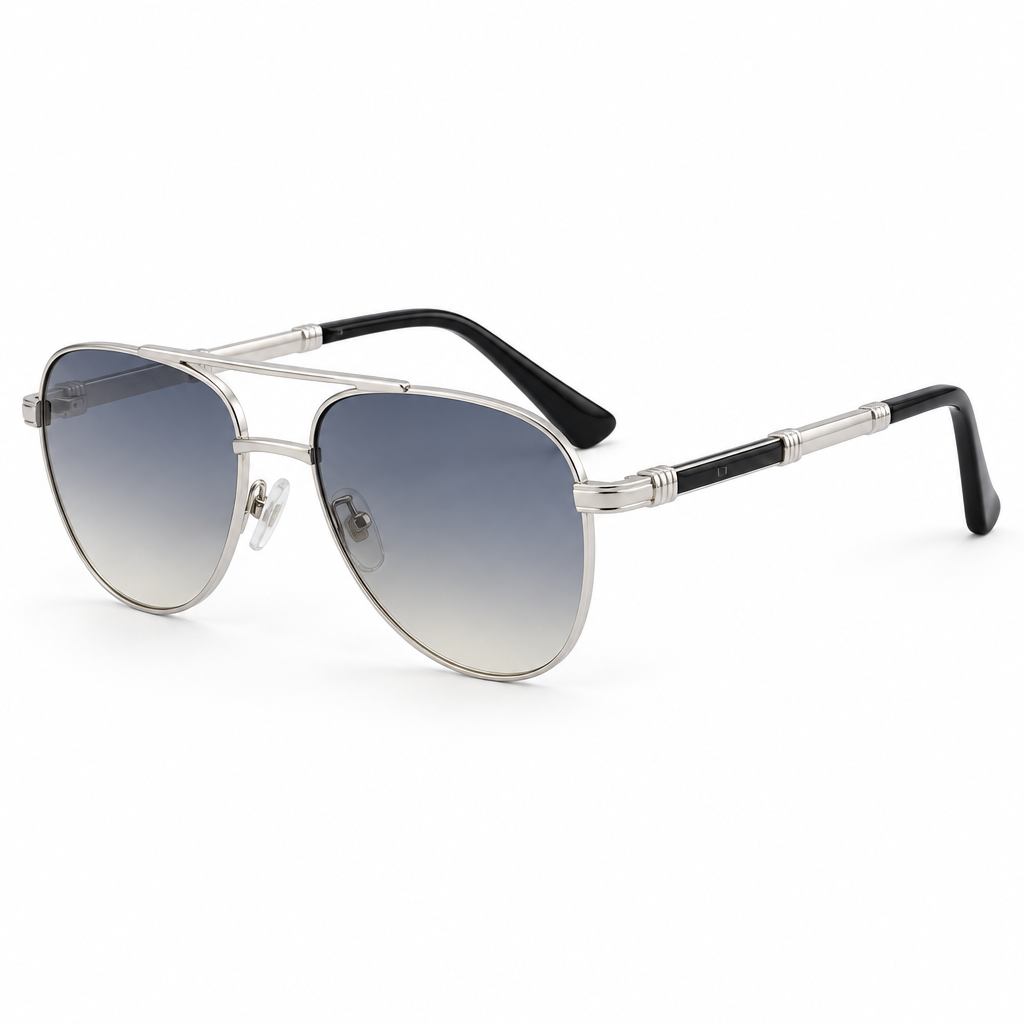 Double Bridge Aviator Sunglasses – Lightweight Metal Pilot Frames